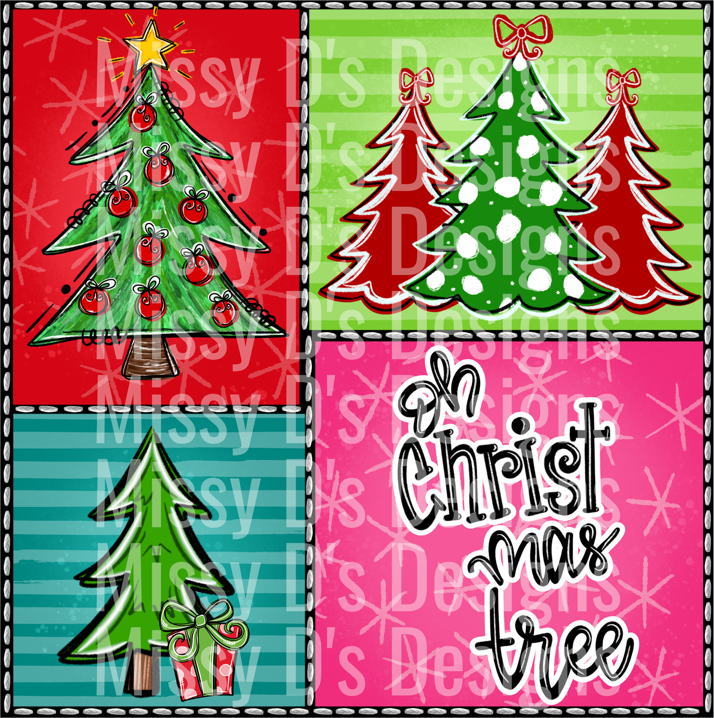 OH CHRISTMAS TREE SQUARE