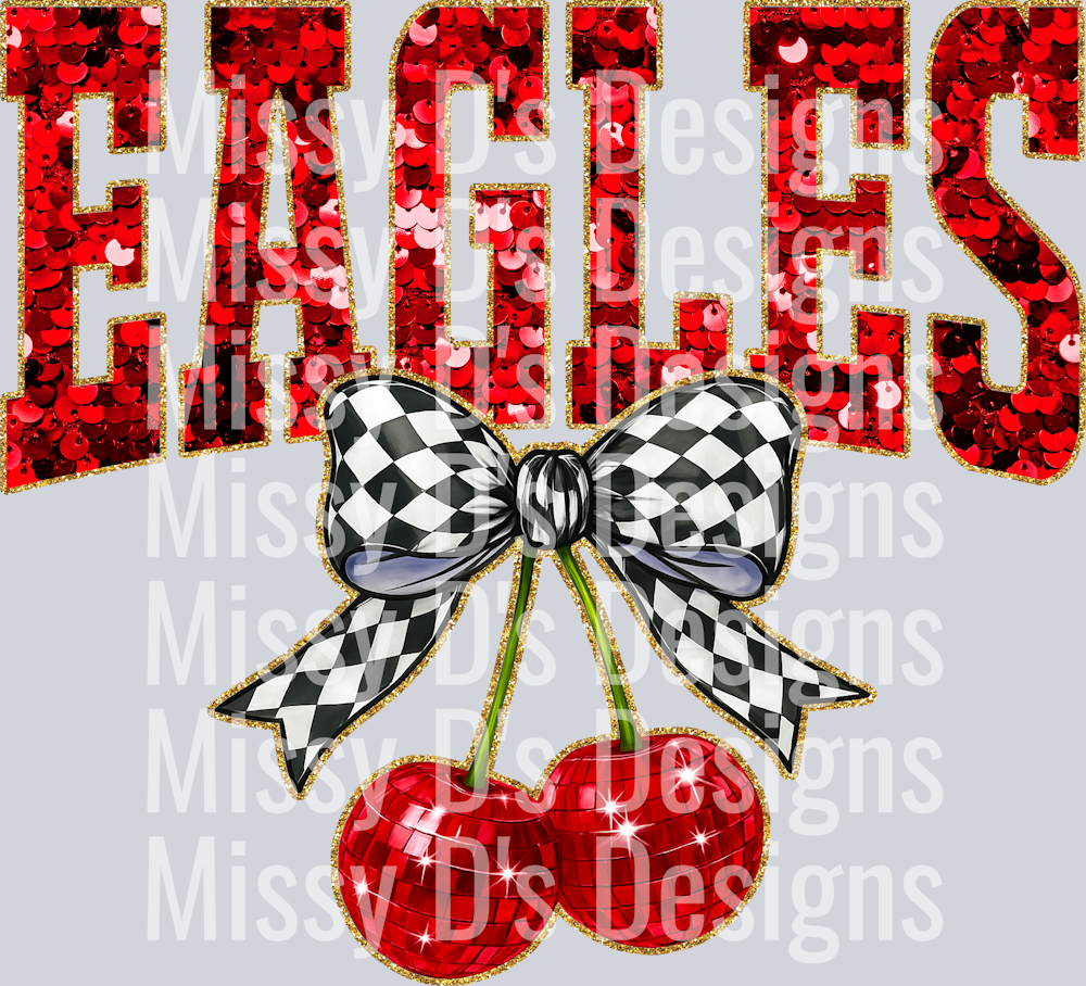 Red Sequin Cherry Eagles