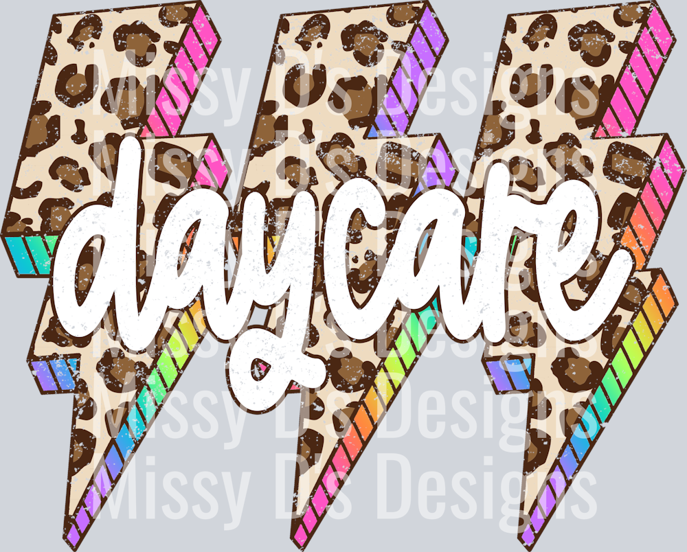 Leopard Lightning Bolt Daycare