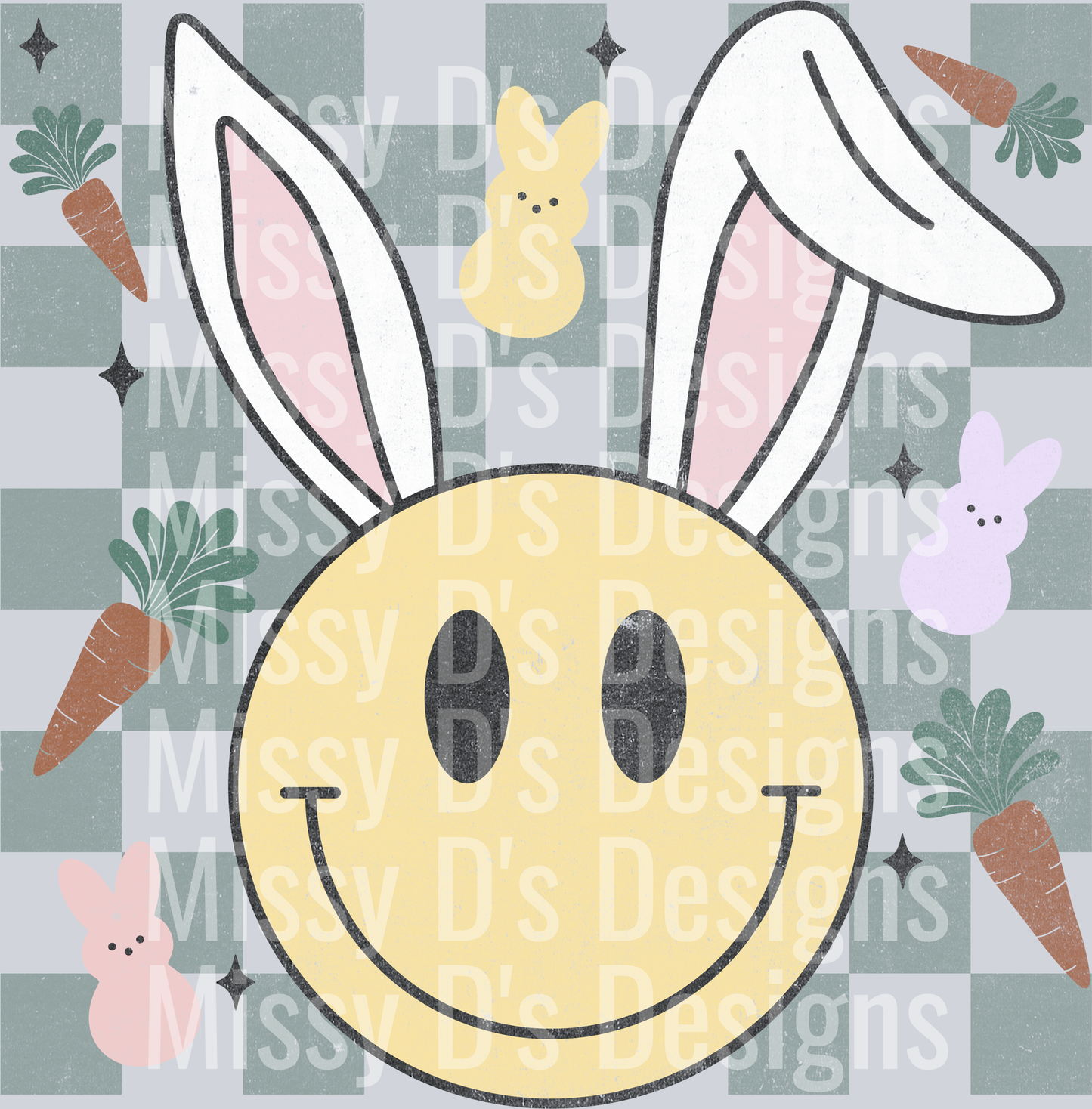 Easter Checkered smiley