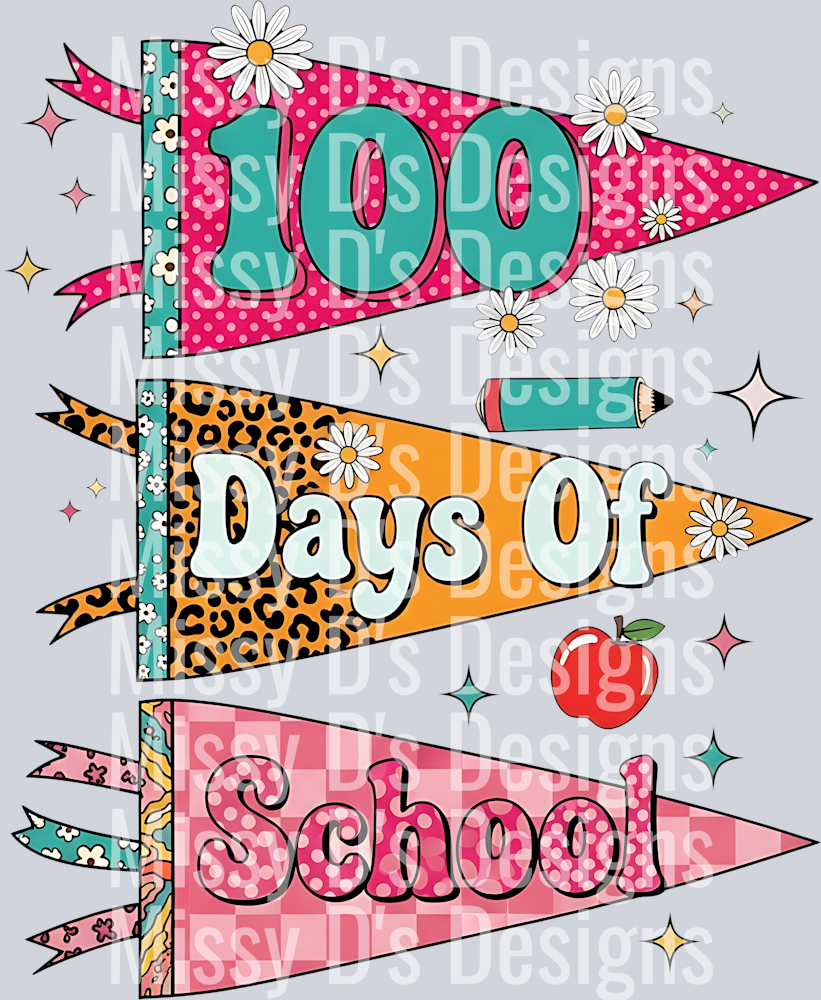 100 days of school flags