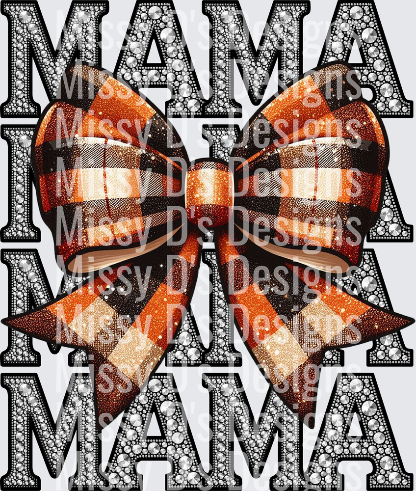 Rhinestone Fall Bow Mama