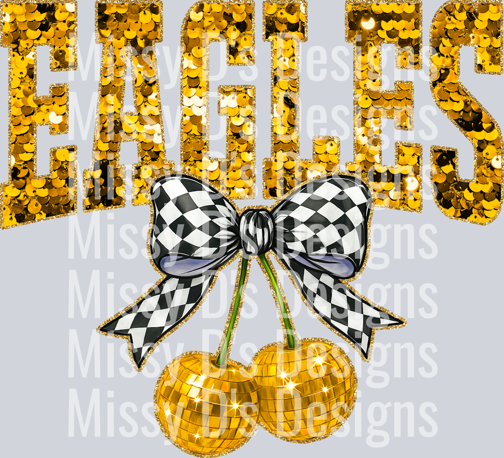 Gold Sequin Cherry Eagles