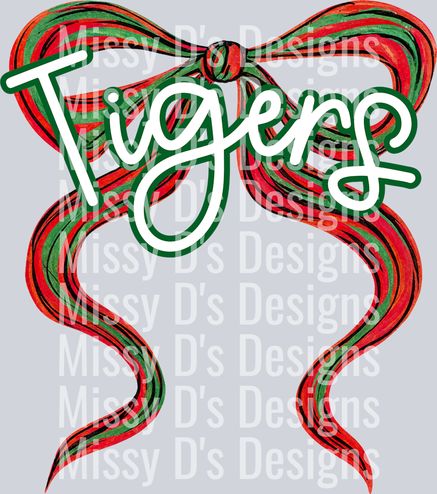 Christmas Coquette Bow tigers