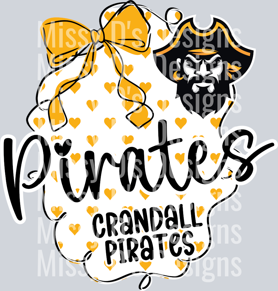 Crandall Pirates Hearts Gold