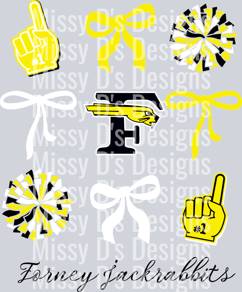 Forney Jackrabbits Coquette Black Writing