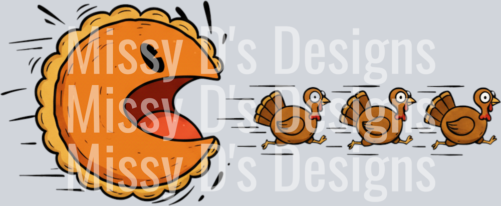 Retro Thanksgiving Pumpkin Pie Chasing Png