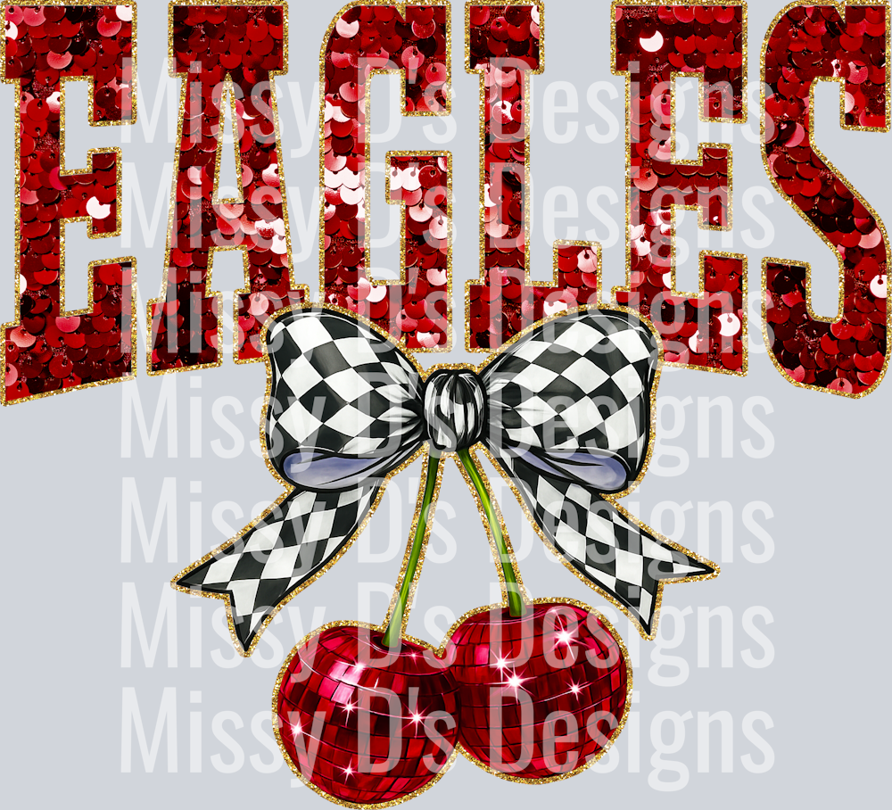 Maroon Sequin Cherry Eagles