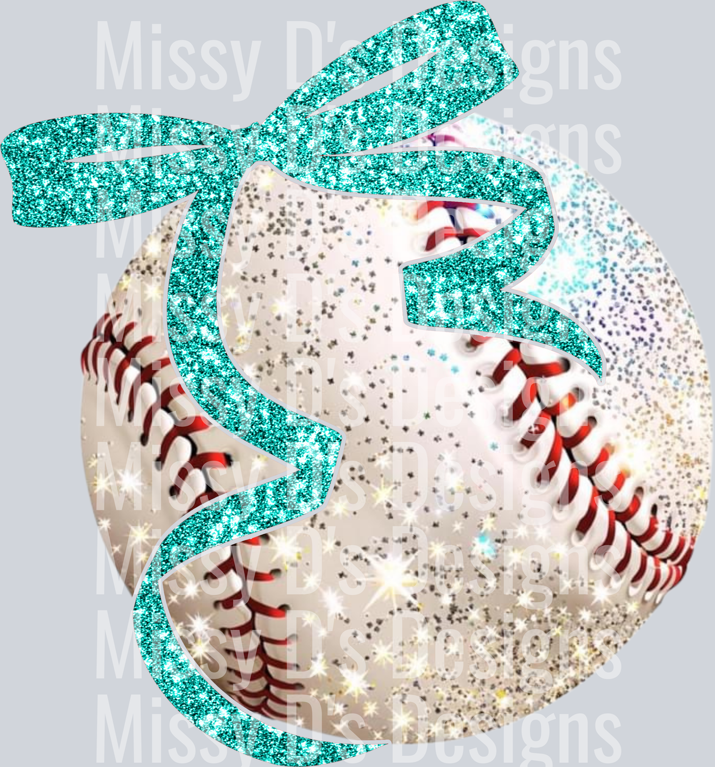 Teal Bow Baseball300dpi