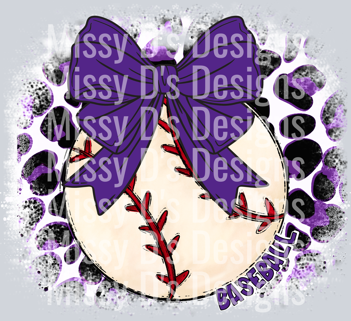 Leop baseball purple