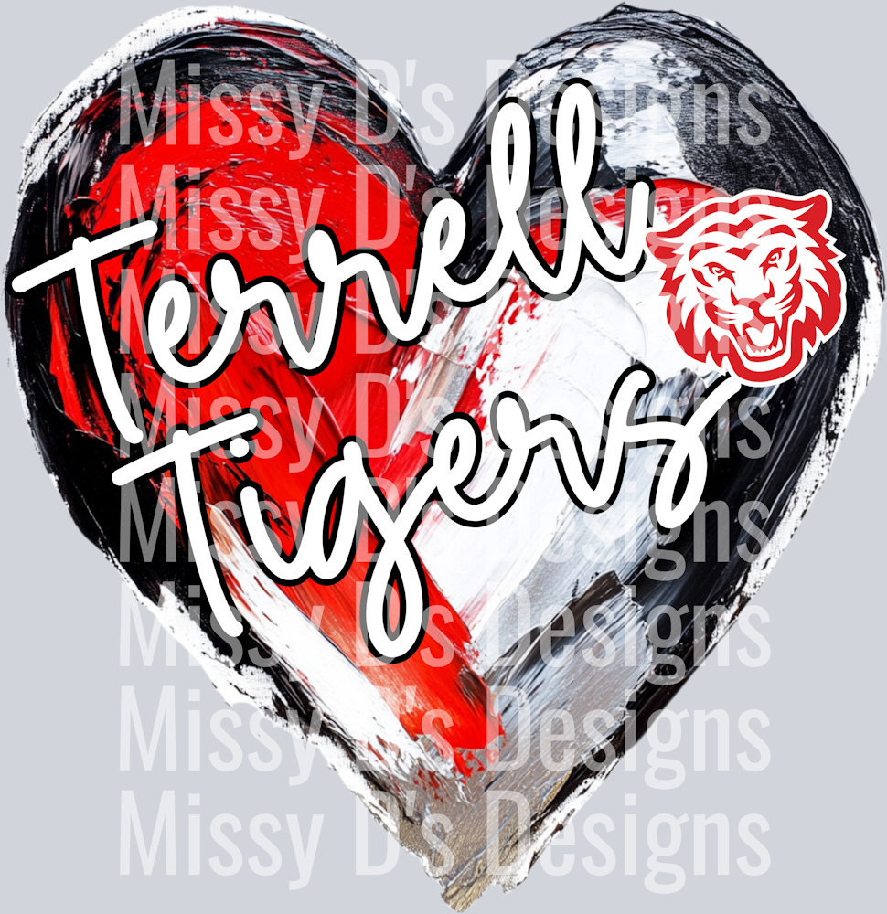 watercolor heart terrell tigers