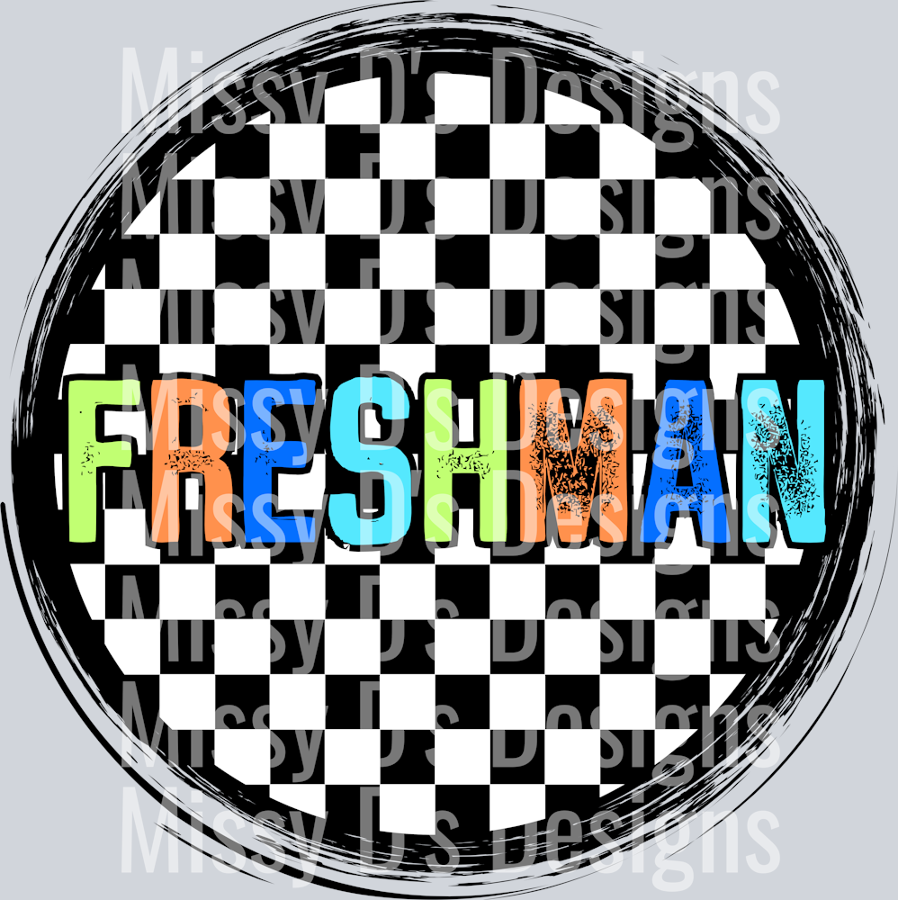 CheckeredCircleOrangeFreshman
