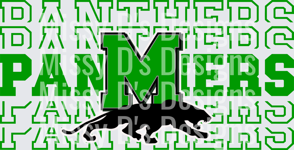 Stacked Mascot Mabank Panthers green