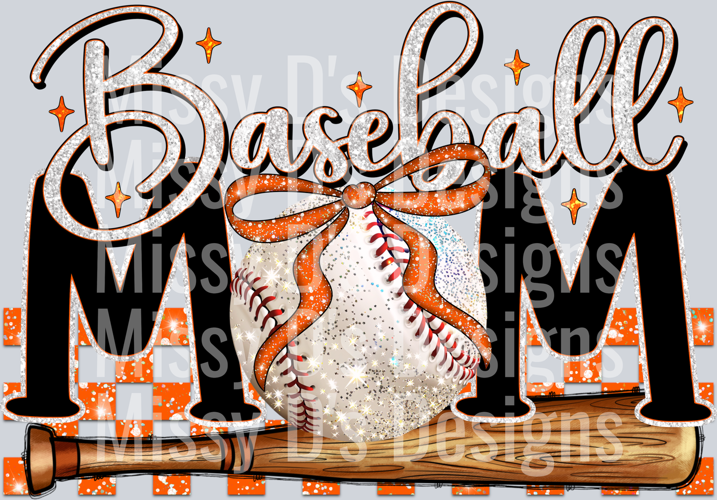 Baseball Mom orange