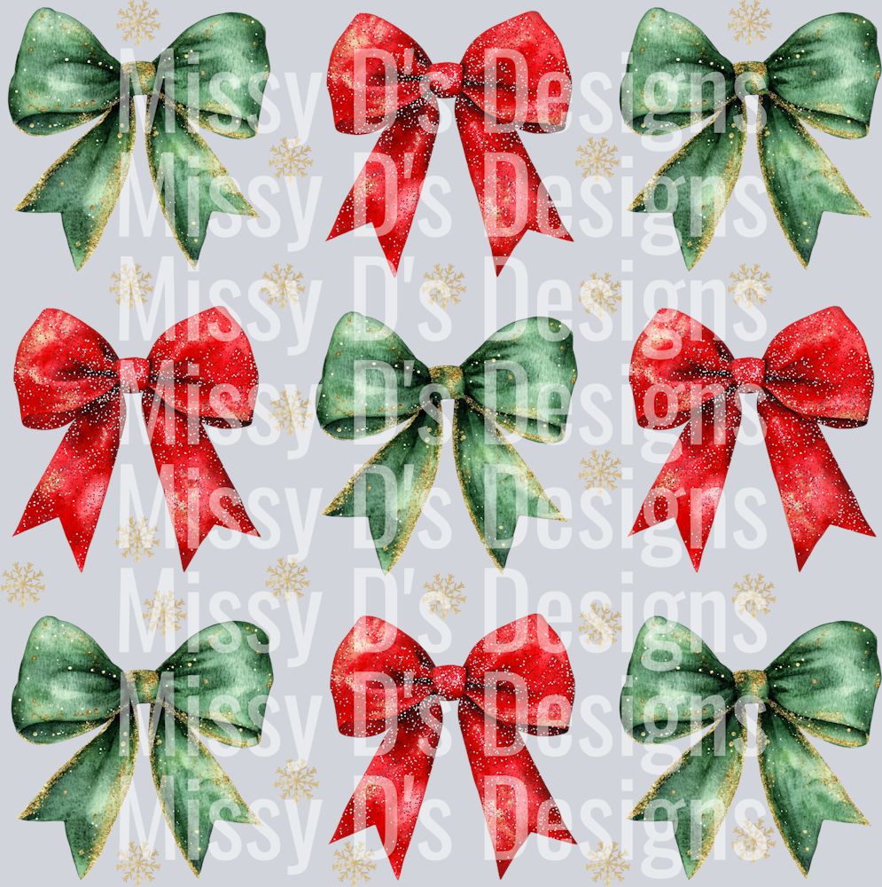 red and green christmas bows 300dpi