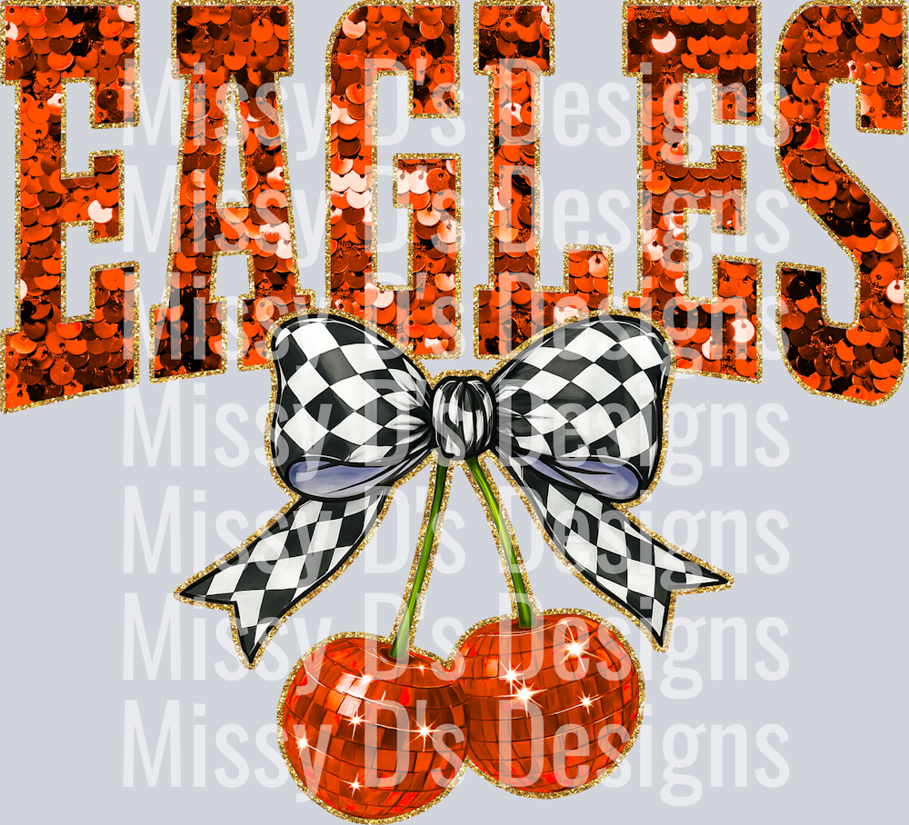 Orange Sequin Cherry Eagles