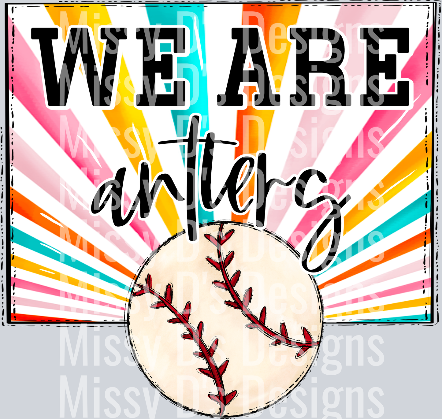 sunburst WE ARE antlers baseball