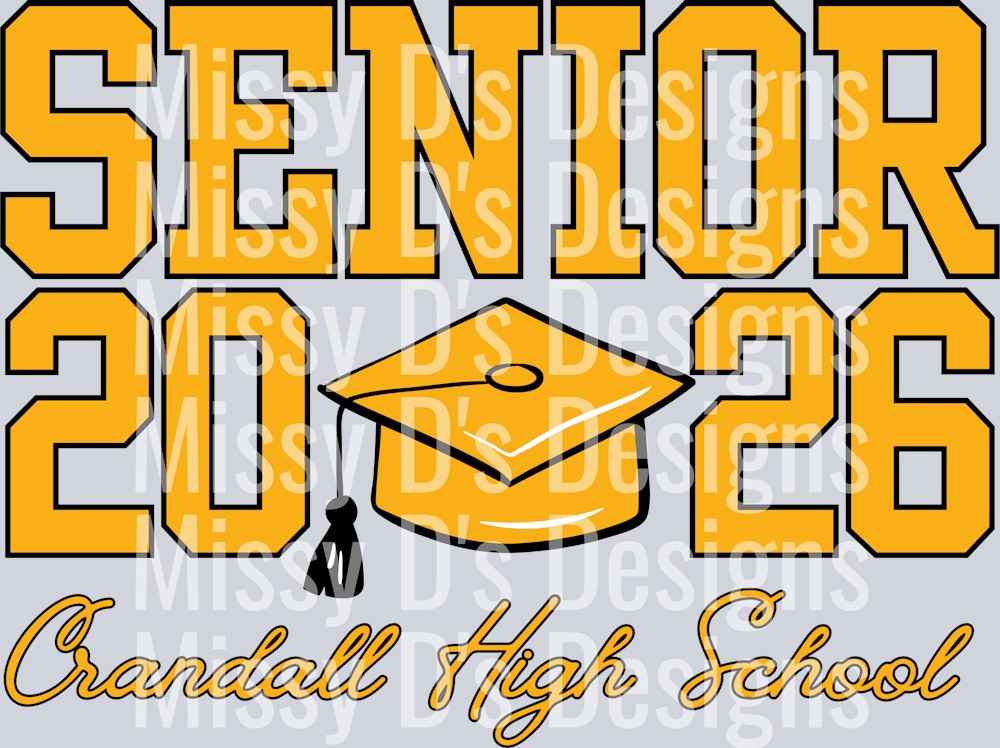 senior 2026 cap crandall high school (1)