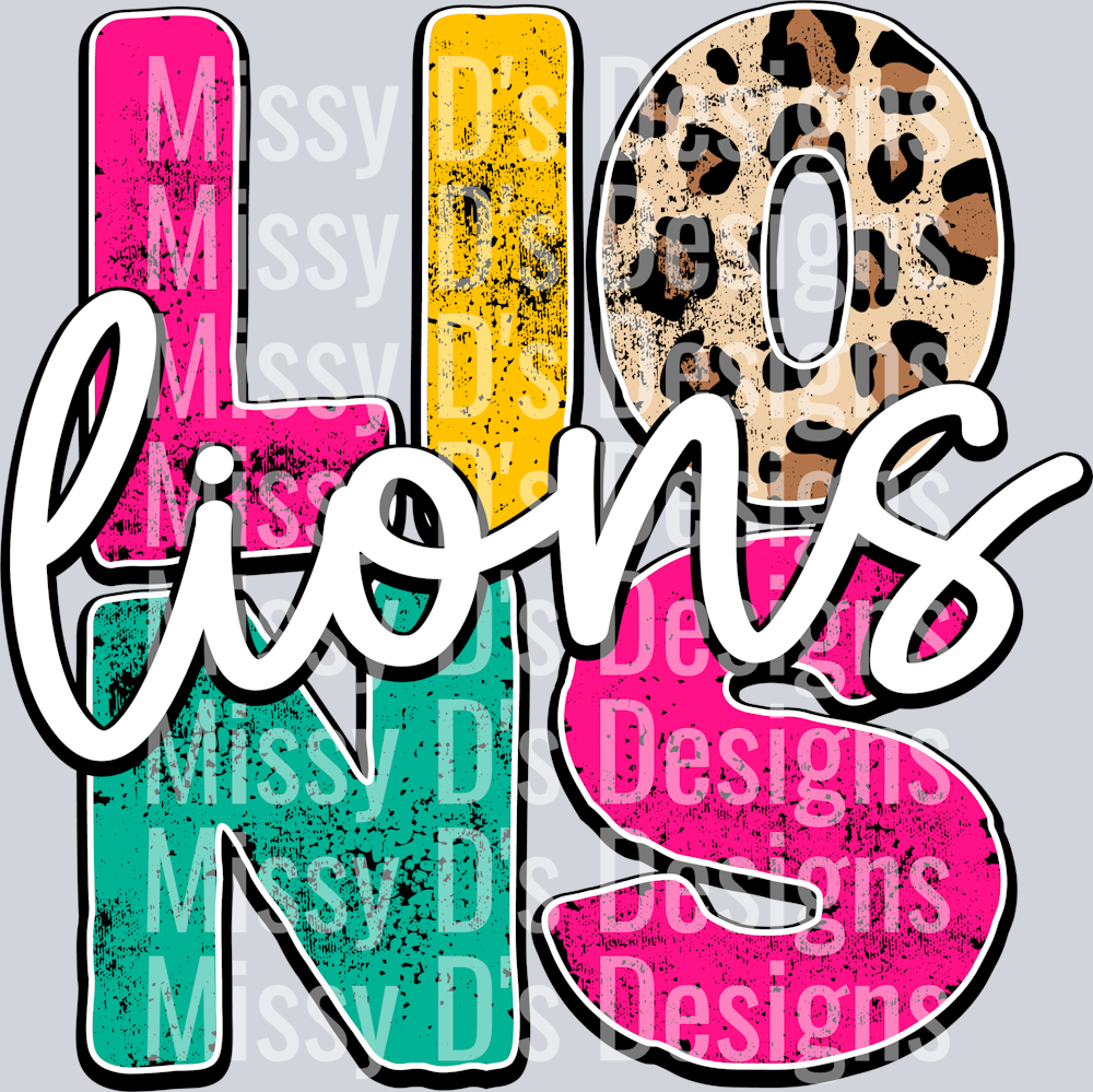 Jimolimo LIONS mascot leopard Distressed