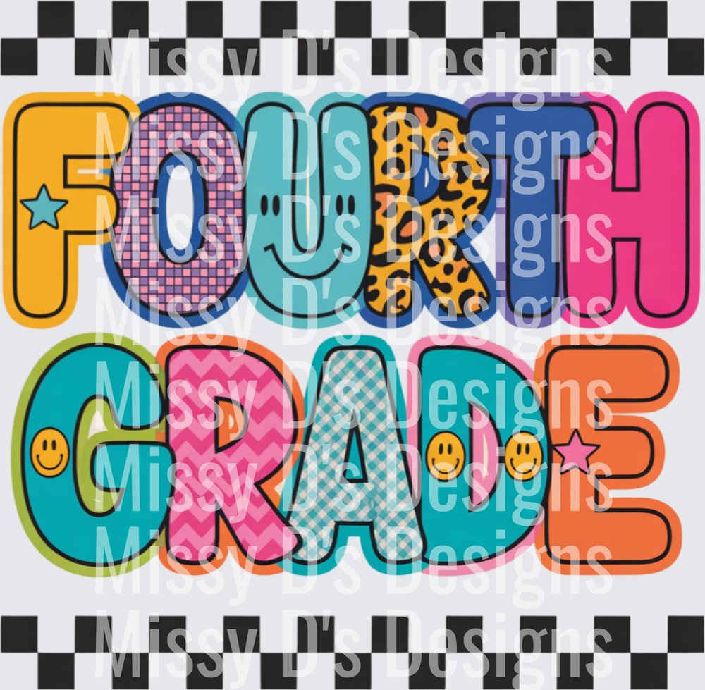 checkered colorful fourth grade
