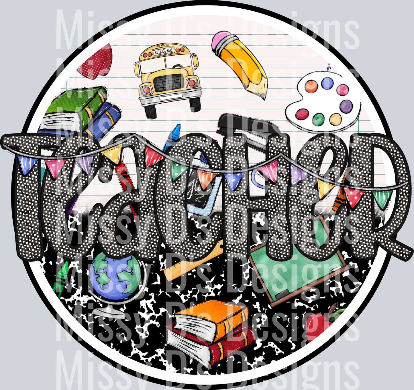 school teacher embroidery