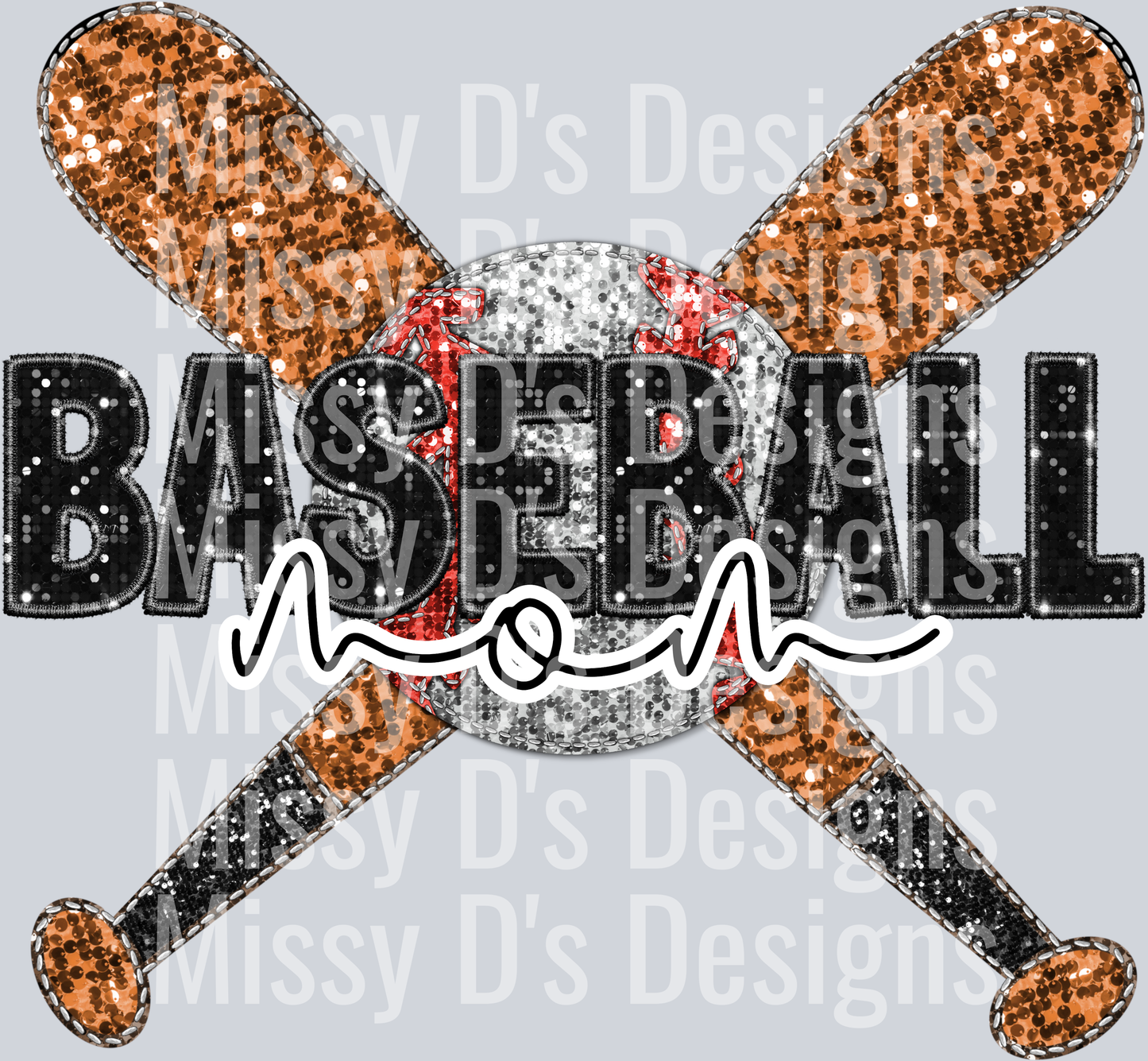 glitter baseball mom bats
