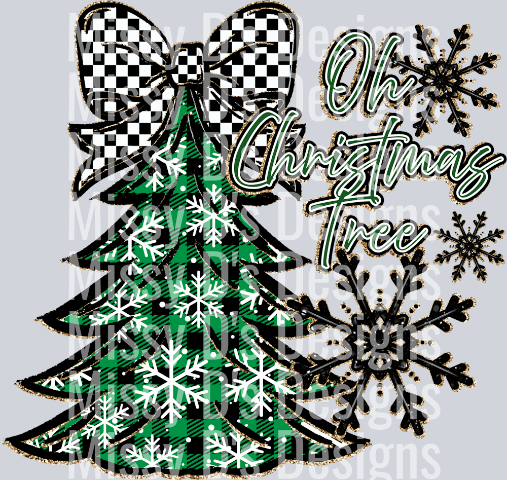 OhChristmasTreeBowGreen