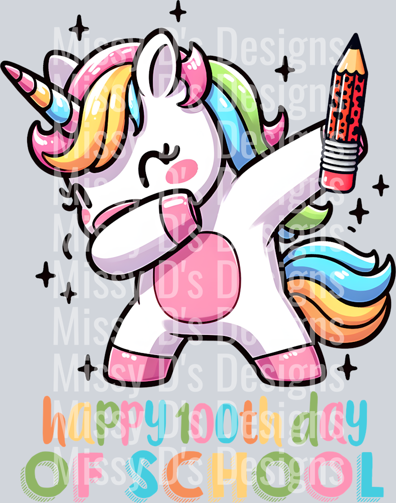 100 days of school unicorn