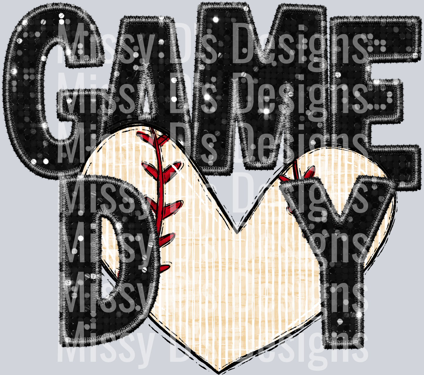 baseball heart game day