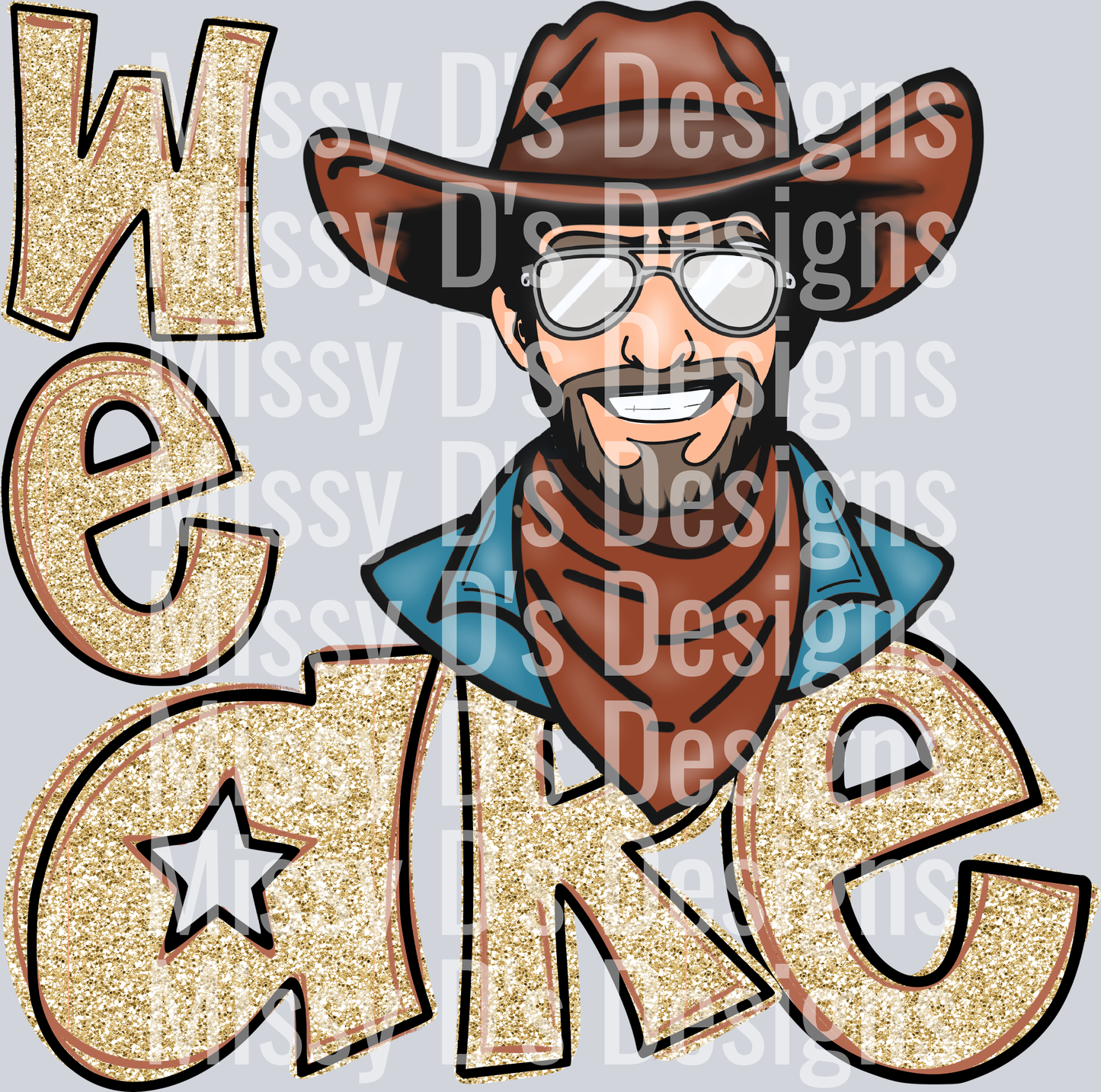 we are gold glitter cowboy