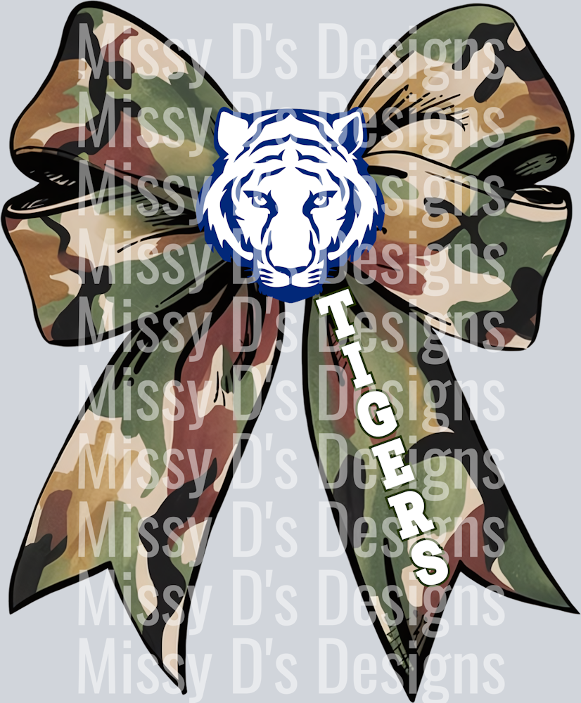 wills point tigers Camo Ribbon Bow Coquette (2)