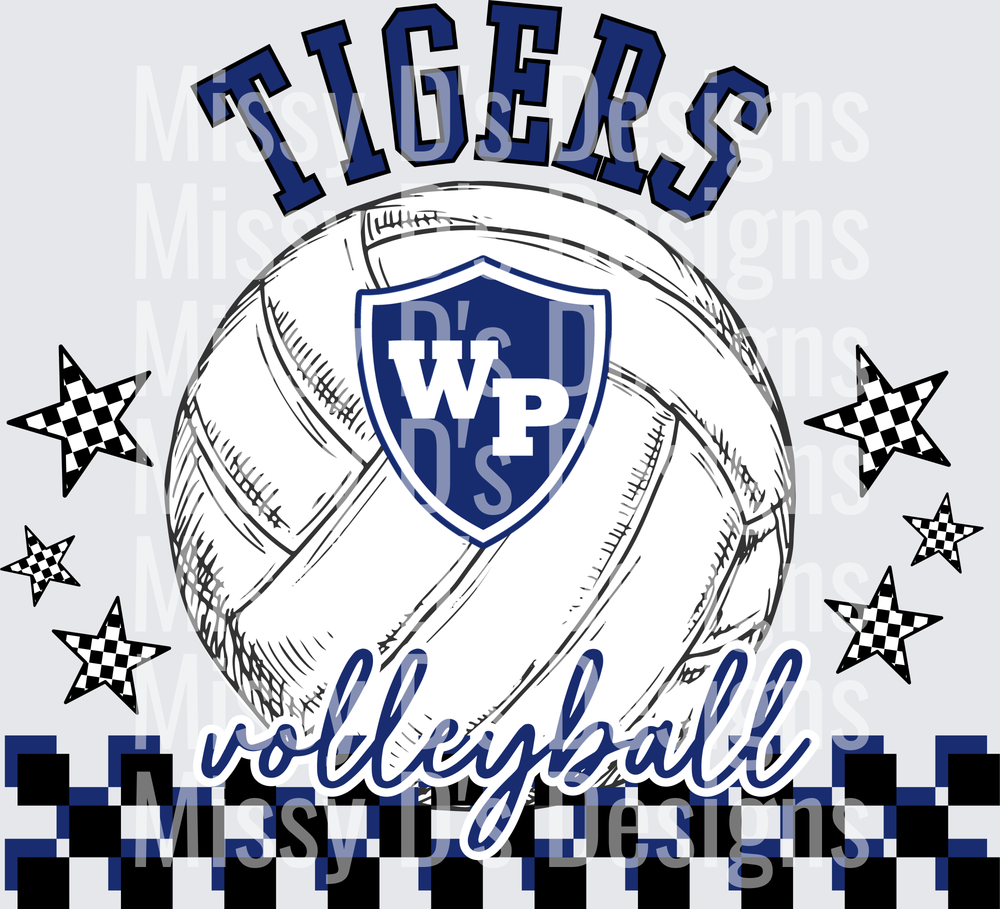 wills point tigers checkered volleyball