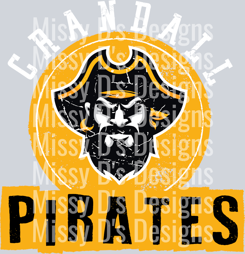 CIRCLE VINTAGE DISTRESSED white crandall pirates