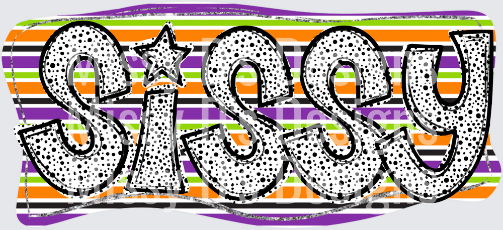 Sissy Halloween Stripe Polka Dot Bold Letter Design