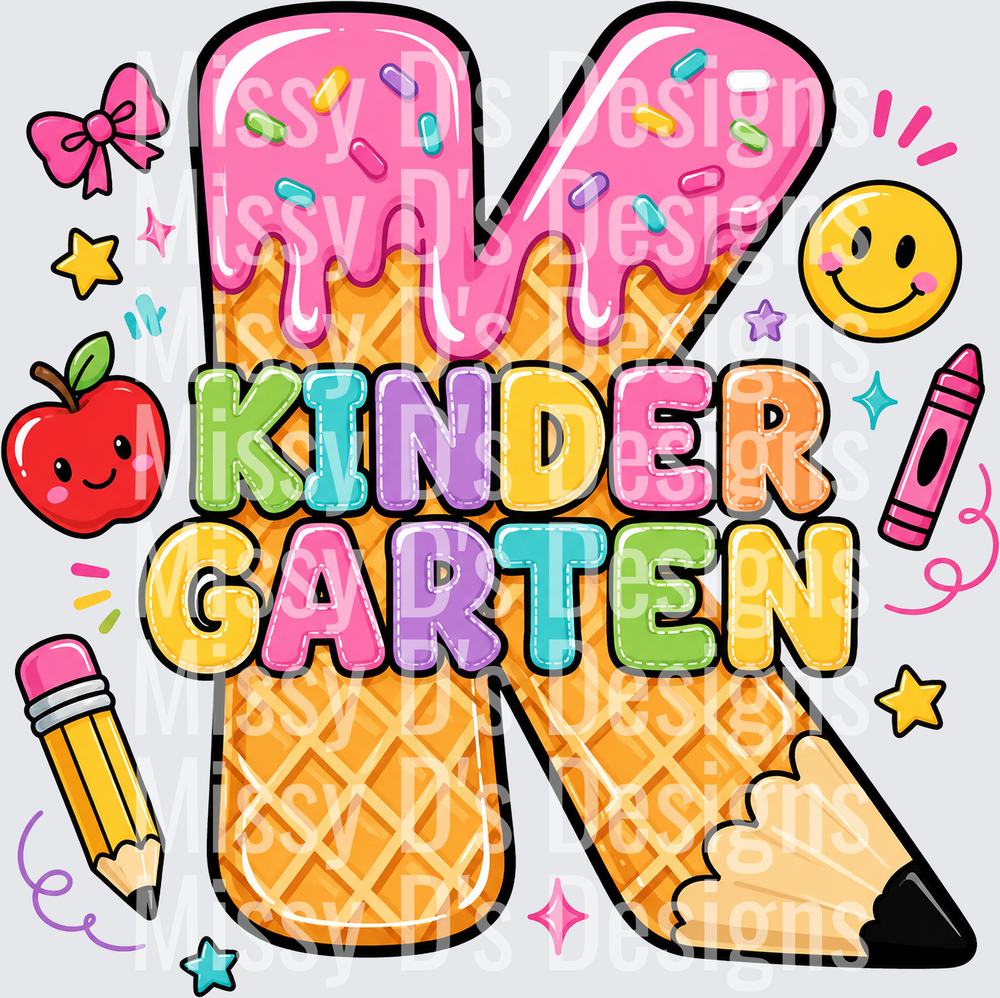 Back to School Kindergarten Ice Cream
