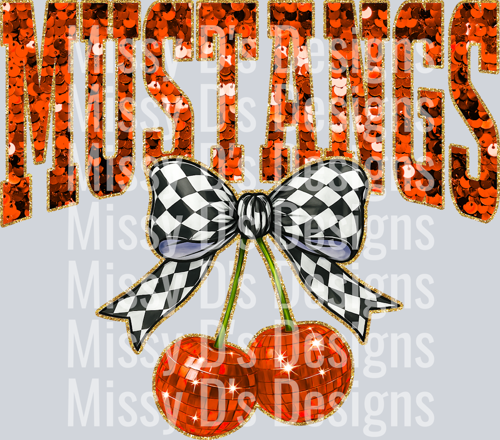 Orange Sequin Cherry Mustangs