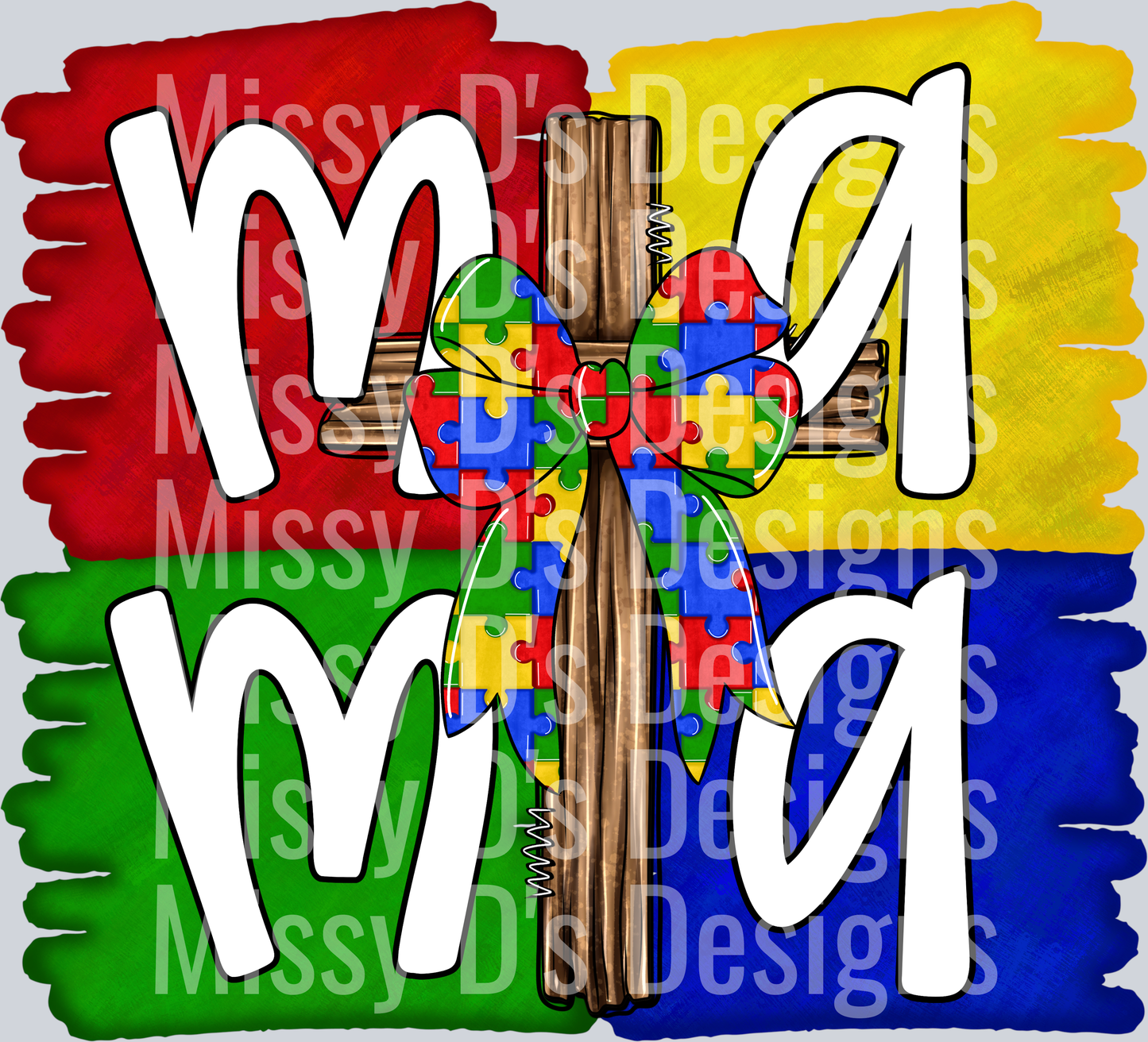 mama autism 4 square cross