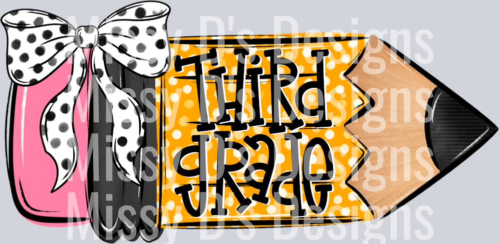 SchoolPencilDoodleGirlThirdGrade