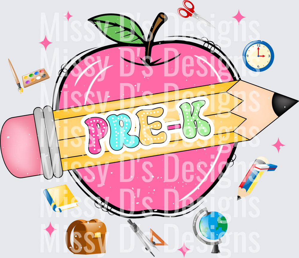 Back to School pre-k apple