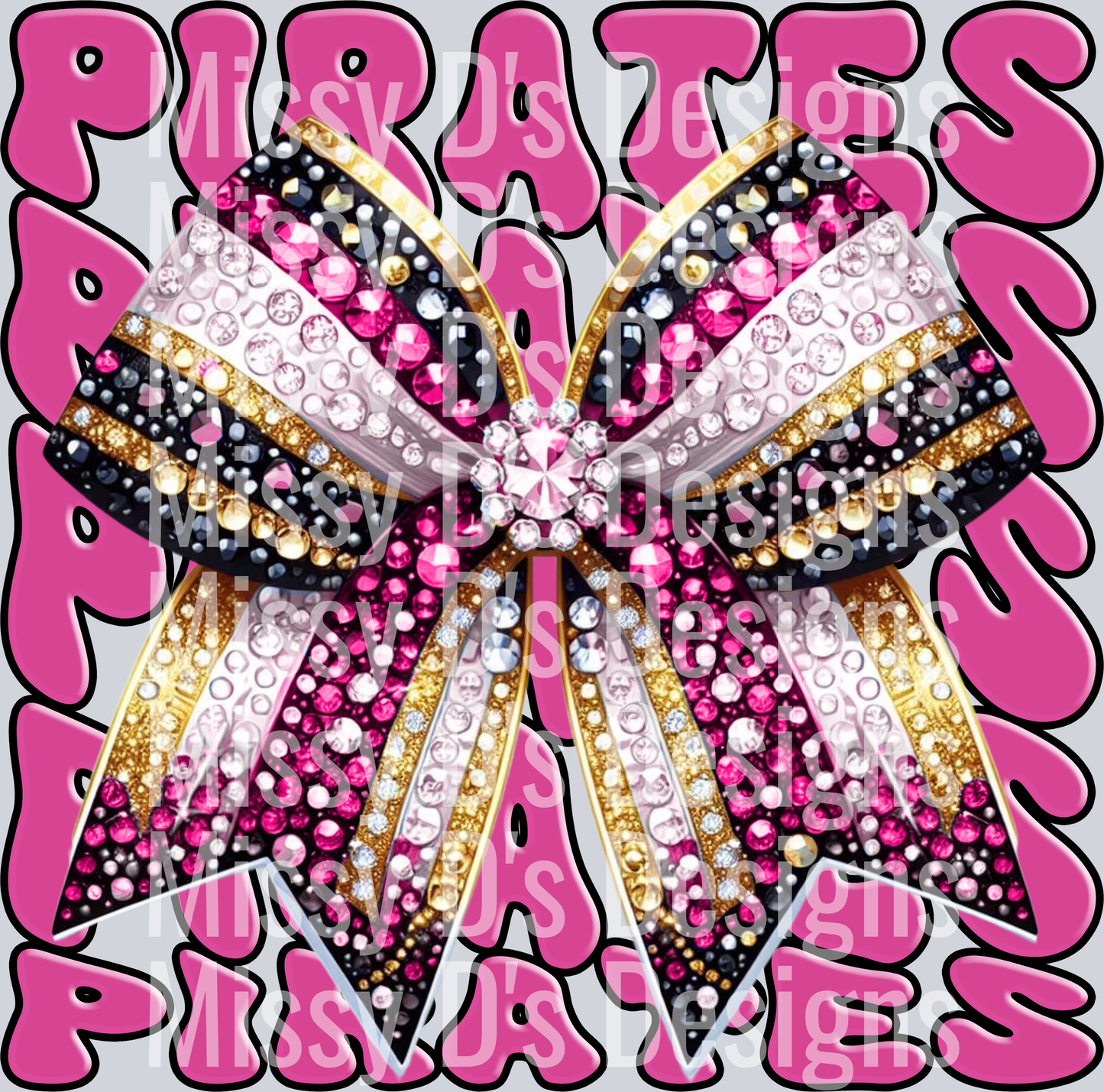 glitter bow school mascots PIRATES