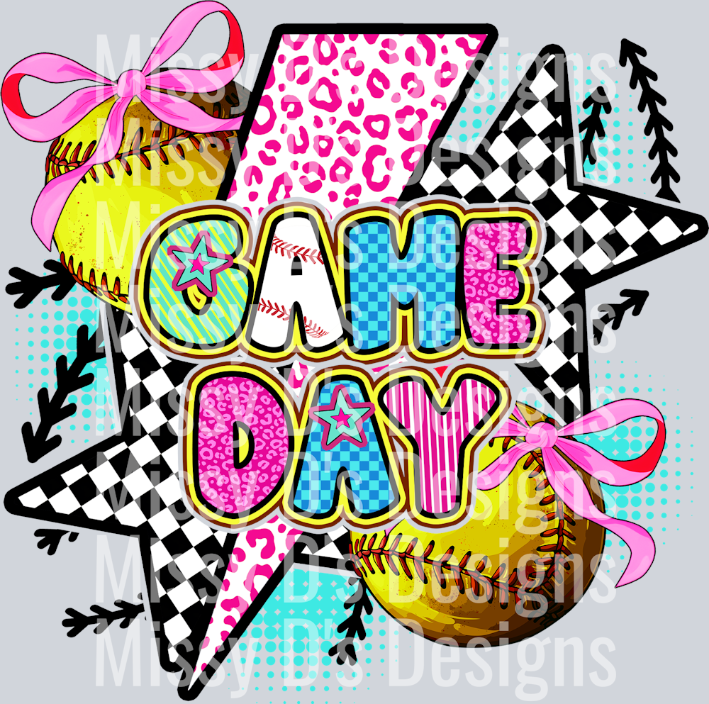 Softball Png, Game Day PNG, Preppy Softball Png