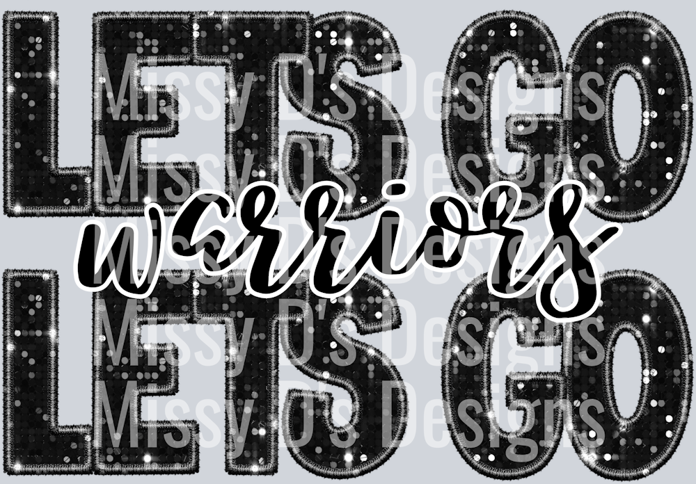 lets go warriors black