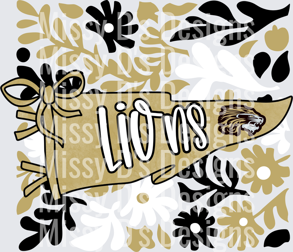 boho floral kaufman lions pennant