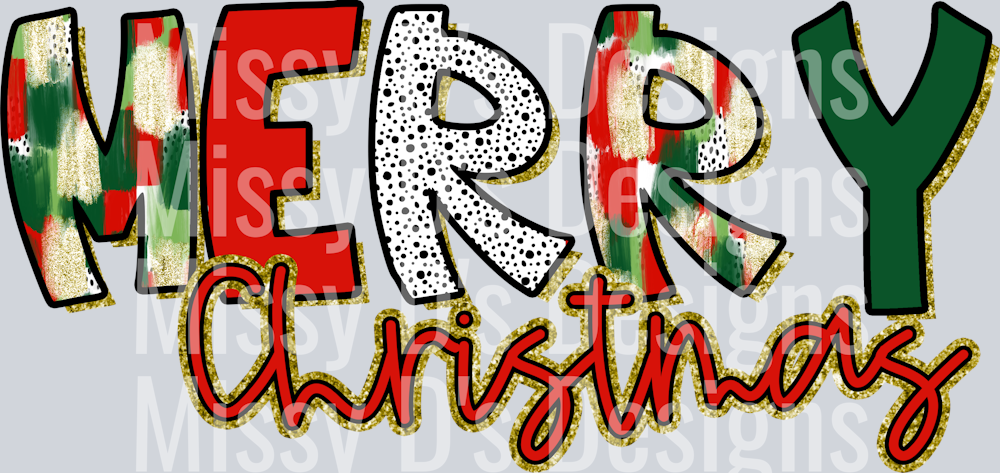 Merry Christmas glitter
