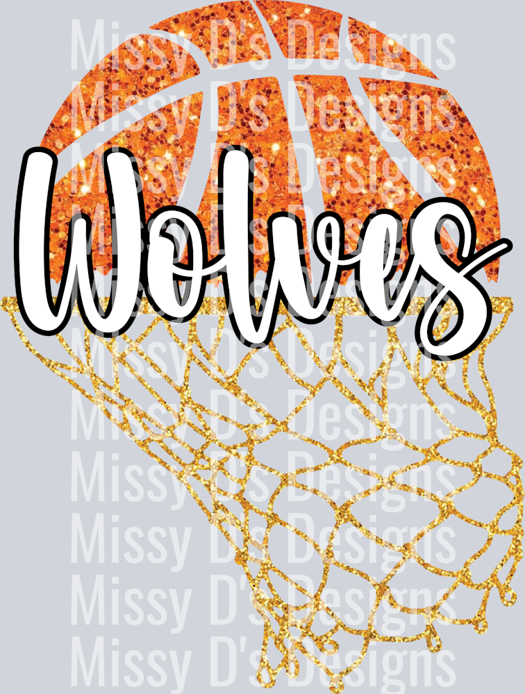 Basketball Net Faux Glitter Wolves