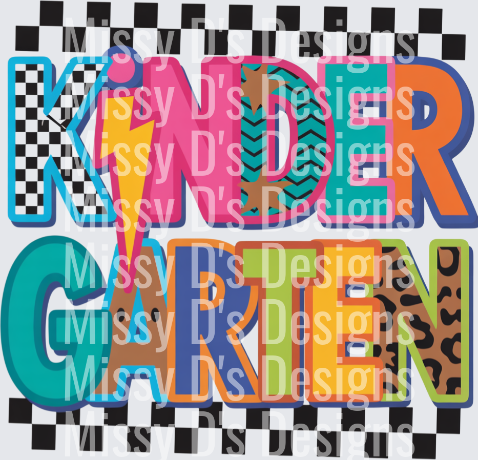 checkered colorful kindergarten