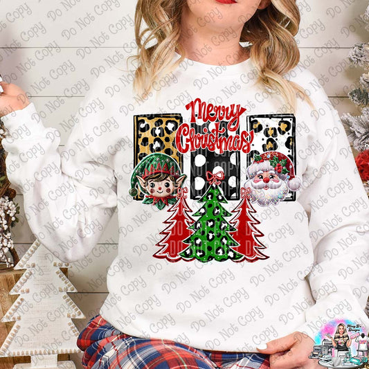 Merry Christmas Leopard Dotted Elf Santa SHIRT