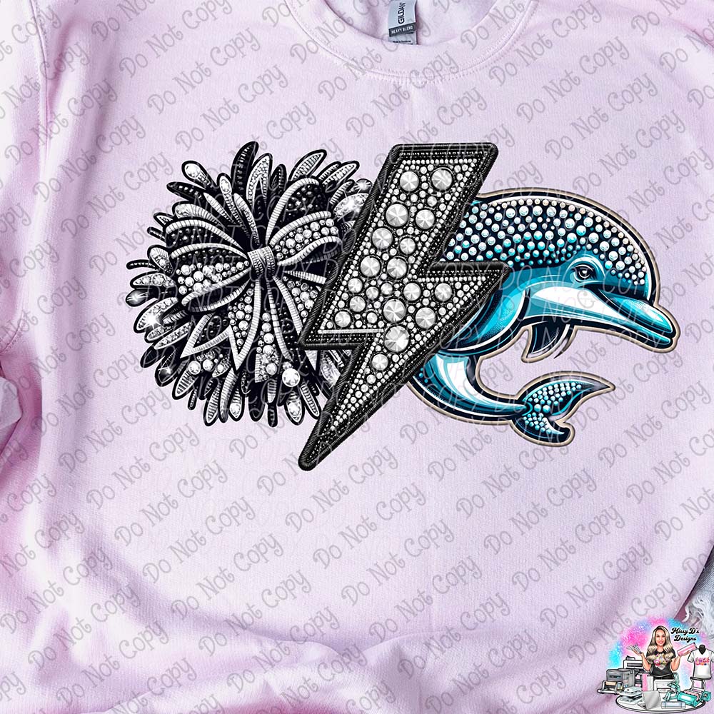 Lightning Bolt Rhinestone Cheer Mascots SHIRT