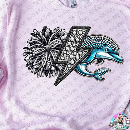 Lightning Bolt Rhinestone Cheer Mascots SHIRT