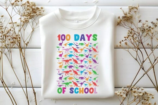 100 days of school colorful dinosaurs SHIRT